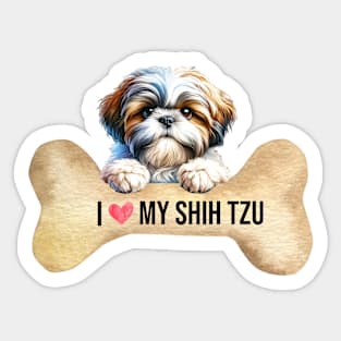 I Love My Shih Tzu Sticker